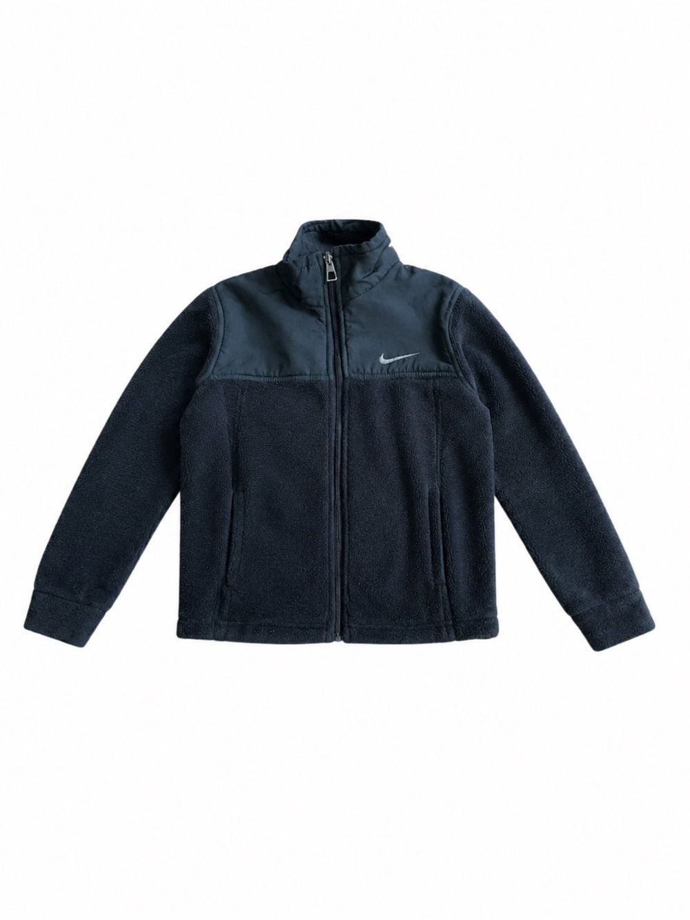 Nike Kids Navy Full-Zip Fleece Jacket with Swoosh
